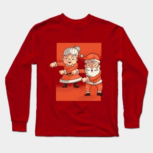 Mr & Mrs. Claus floss dance Long Sleeve T-Shirt